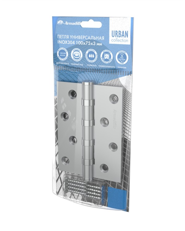 Петля универсальная IN4500UC-BL AB 102x75x3 INOX304 бронза БЛИСТЕР