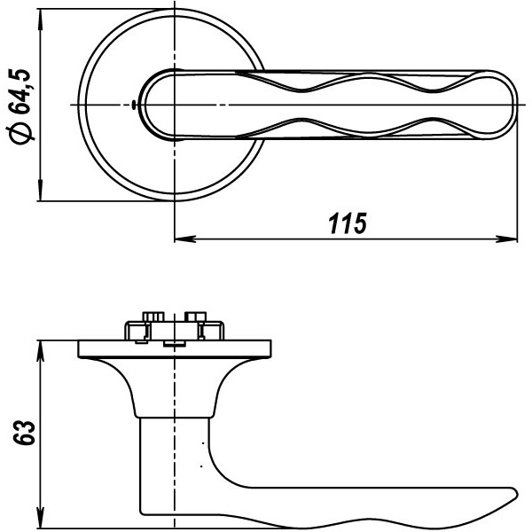 Ручка защелка DK624 SN-ET (6024 SN-E) (кл./фик.) мат. никель