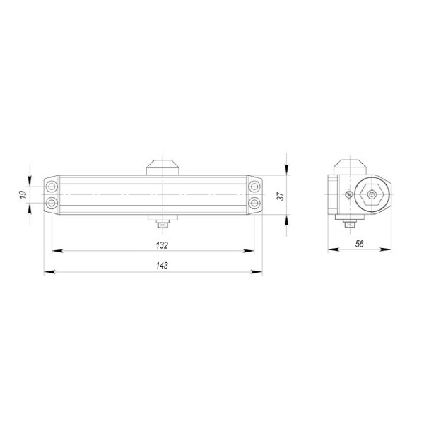 Доводчик дверной DCTR15-60 (TDR-60) 15-60кг WH белый