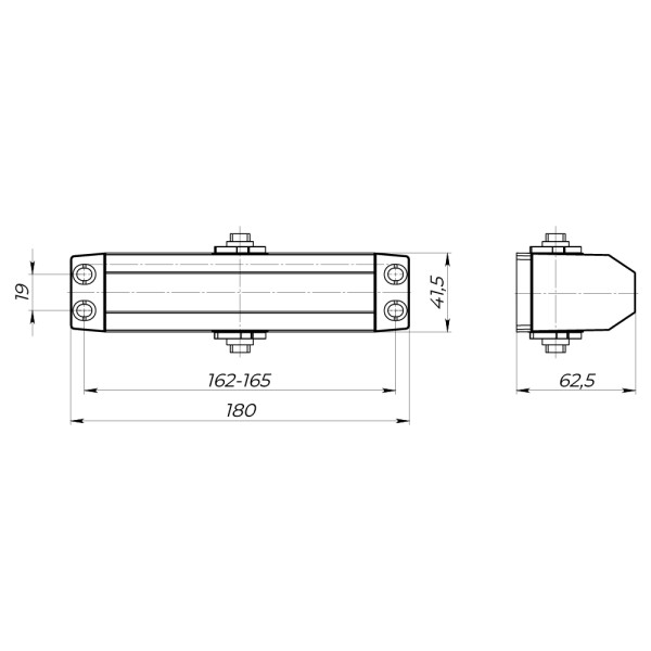 Доводчик дверной DCTR80-140 (TDR-140) 80-140кг AL алюминий