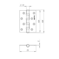 Петля универсальная IN4500UC-BL AB 102x75x3 INOX304 бронза БЛИСТЕР
