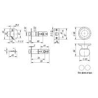 Ручка защелка DK672 SN-PS (6072 SN-P) (без фик.) мат. никель