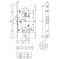 Корпус замка магнит. под цил. MEDIANA POLARIS B06103.50.12.567 с отв. планк B02402.05 (ант бр)