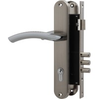 Замок цилиндровый с в комплекте с ручкой LOCKSET.9013 (SET F9011) SN/CP мат.никель