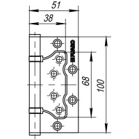 Петля универсальная без врезки IN4500W-BL AB (500-2BB/BL 100x2,5) бронза БЛИСТЕР