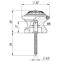 Упор дверной напольный STOPPER/SM01 (DS SM01) MAB-6 темная бронза