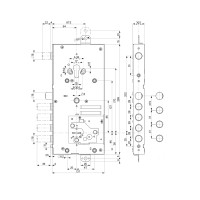 Замок врезной двухсистемный 54.J919M-S MyKey (левый), перекод. с торца, кл. 60 мм, без накл.