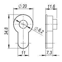 Вставка под шток ET.TANG.UNI (CYLINDER) AB-7 бронза