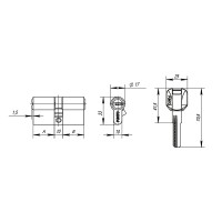 Цилиндровый механизм (Z400/80) Z4000Key80(30+10+40) CP хром 
