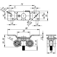 Комплект роликов для раздвижных дверей SLD.Comfort.SET.rollers/60 (DIY Comfort 60/4 kit)