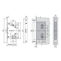 B06102.50.93.567 Защелка врезная WC (черный) с отв. пл. B02402.05.93 MEDIANA POLARIS