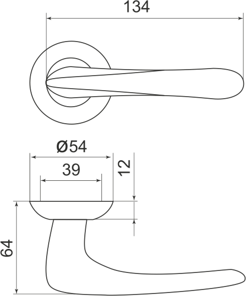 Ручка раздельная R.LD54.Pava (Pava LD42) AB/GP-7 бронза/золото1