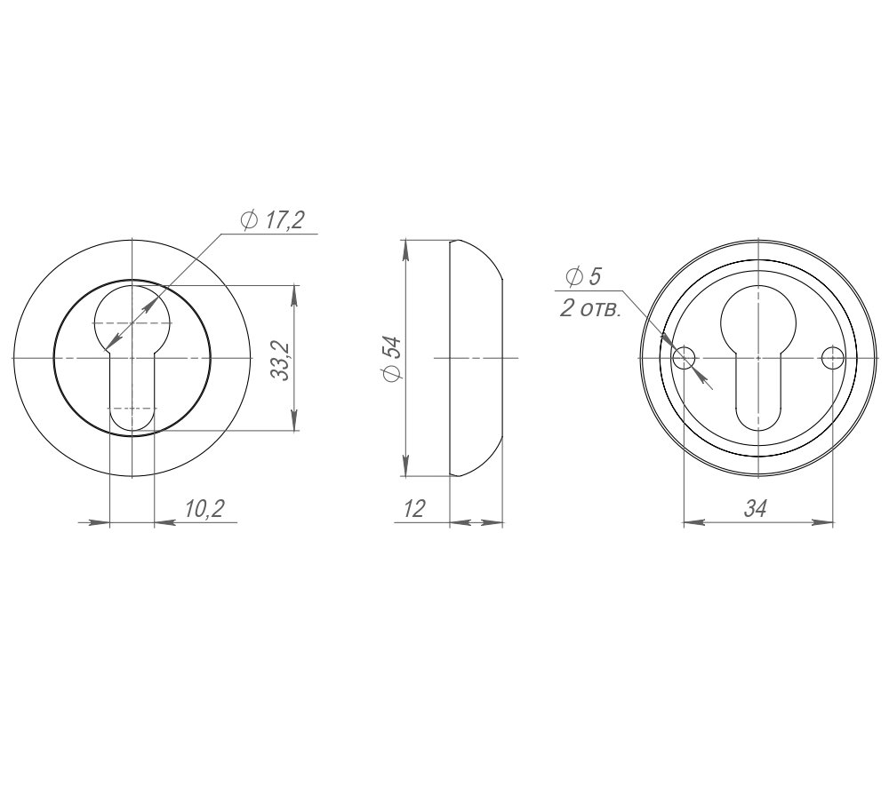 Накладка под цилиндр ET.R.LD54 (ET-1) SN/CP-3 матовый никель/хром1