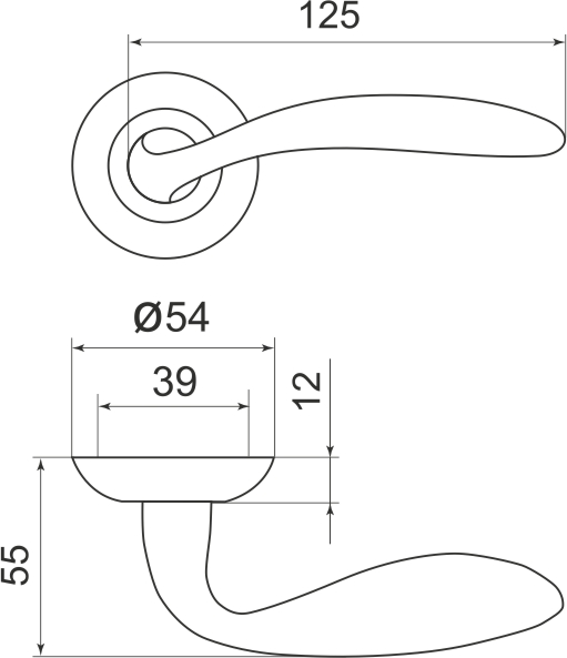 Ручка раздельная R.LD54.Virgo (Virgo LD57) AB/GP-7 бронза/золото1