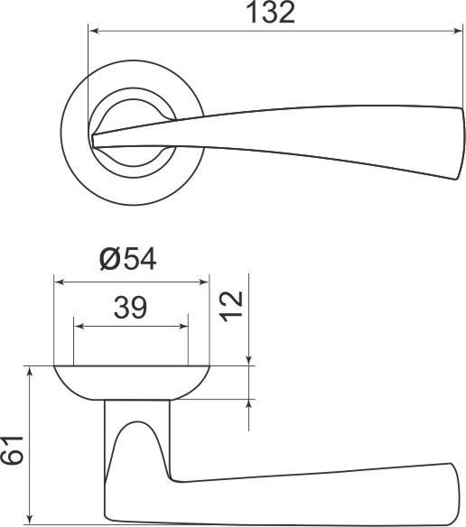 Ручка раздельная R.LD54.Columba (Columba LD80) AB/GP-7 бронза/золото1