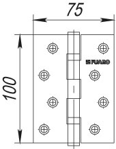 Петля универсальная IN4200U SB (2BB 100x75x2,5) мат. золото1