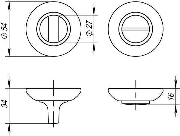 Ручка поворотная BK6.R.RM54 (BK6 RM) SG/GP-4 матовое золото/золото1