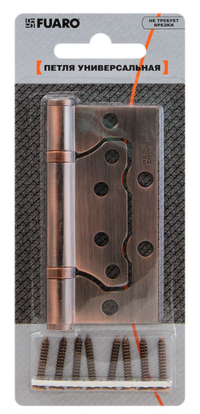 Петля универсальная без врезки IN4500W-BL AB (500-2BB/BL 100x2,5) бронза БЛИСТЕР2