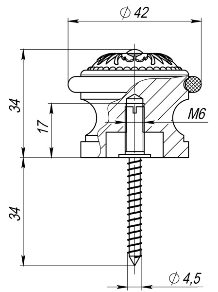 Упор дверной напольный STOPPER/SM01 (DS SM01) MAB-6 темная бронза1