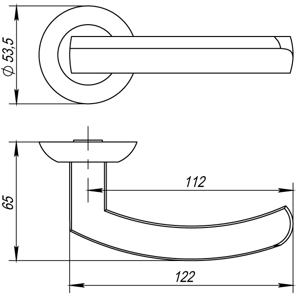 Ручка раздельная R.TL54.ALFA (ALFA TL) SN/CP-3 матовый никель/хром1