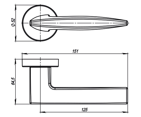 Ручка раздельная R.URB52.SQUID (SQUID URB9) CP-8 хром1
