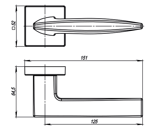 Ручка раздельная K.USQ52.SQUID (SQUID USQ9) SN-3 матовый никель1