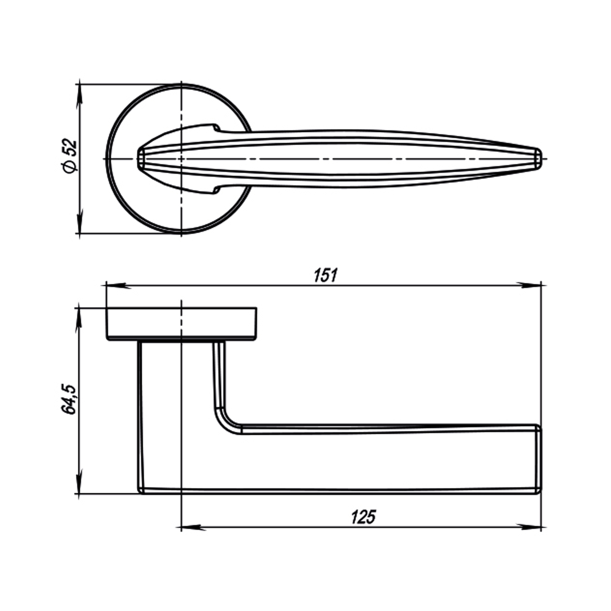 Ручка раздельная R.URB52.SQUID (SQUID URB9) GOLD-24 золото 24К1