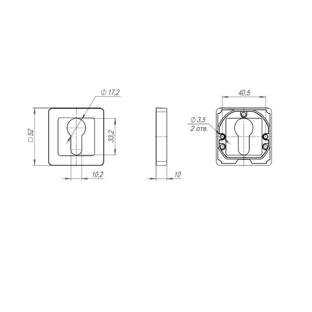 Накладка под цилиндр ET.K.QR52 (ET QR) GR/CP-23 графит/хром1