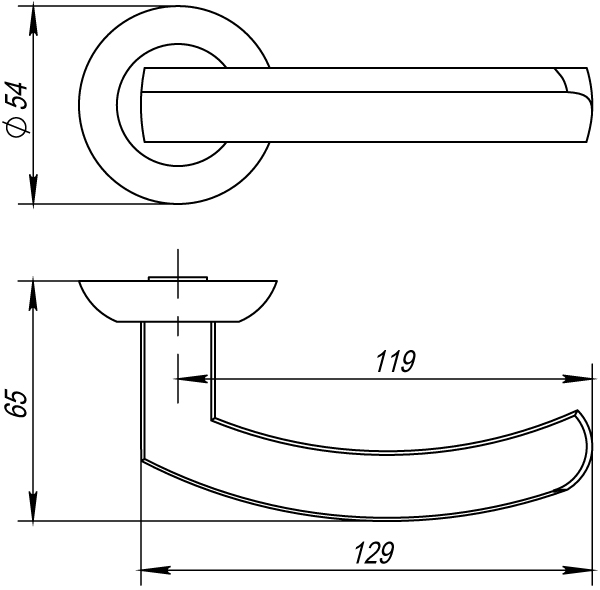 Ручка раздельная R.AR54.ALFA (ALFA AR) 140mm SN/CP-3 матовый никель/хром2