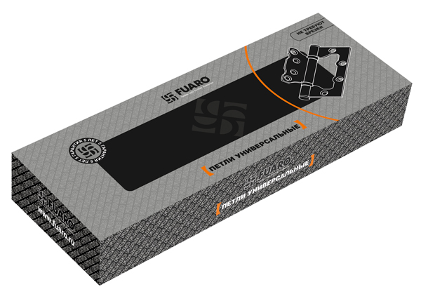 Петля универсальная без врезки IN4500W-BL CFB (500-2BB/BL 100x2,5) кофе глянец БЛИСТЕР2