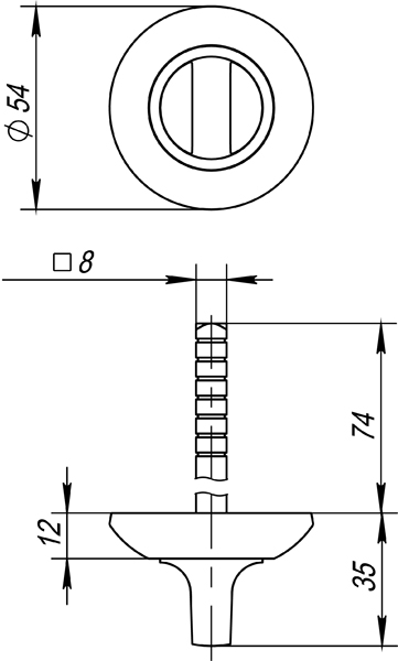 Ручка поворотная BKW8.R.AR54 (BKW8 AR) ABG-6 бронза1