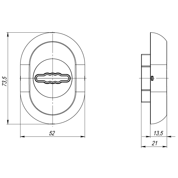 Накладка на сувальдный замок ESC.S-auto/CRE/OV.13 (ESC-13S) с автомат. шторками CP хром1