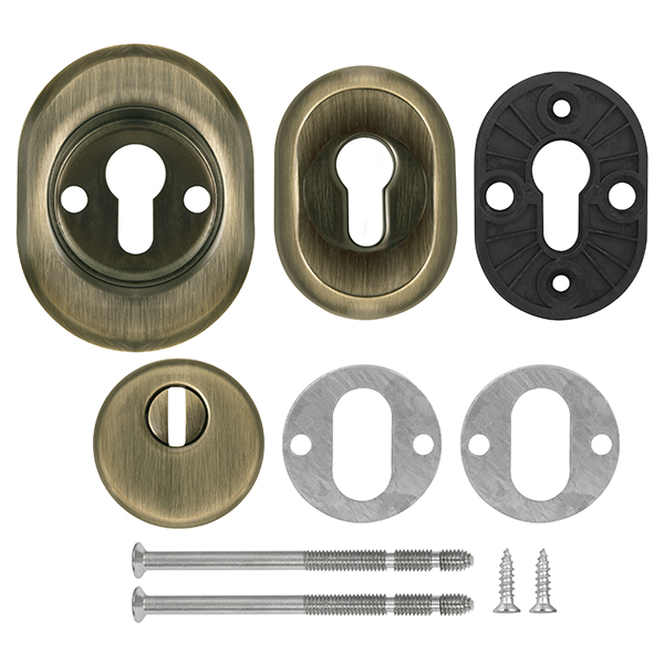 Броненакладка DEF.CRE/OV-set.9726 (DEF 9726) M6x90 врезная с чашкой AB-6 зелёная бронза2