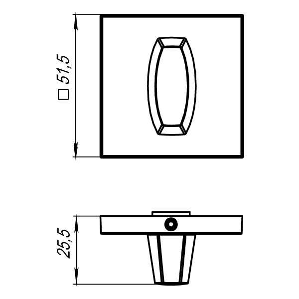 Ручка поворотная BK6.K.USS52 (WC-BOLT BK6 USS) MWSC-33 итальянский тисненый1