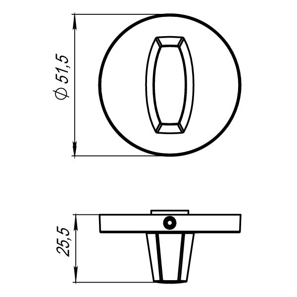 Ручка поворотная BK6.R.URS52 (WC-BOLT BK6 URS) MWSC-33 итальянский тисненый1