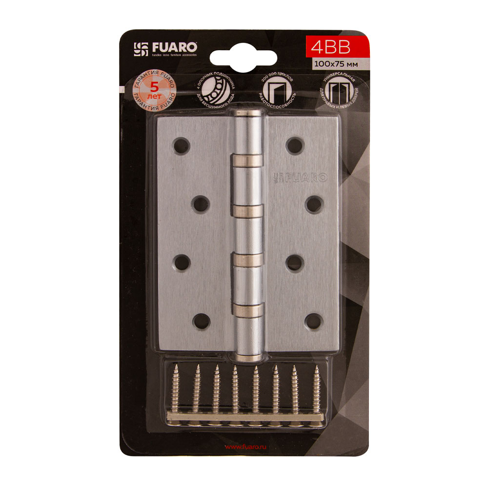 Петля универсальная IN4400U-BL WР (4BB/BL 100x75x2,5) белый жемчуг БЛИСТЕР2