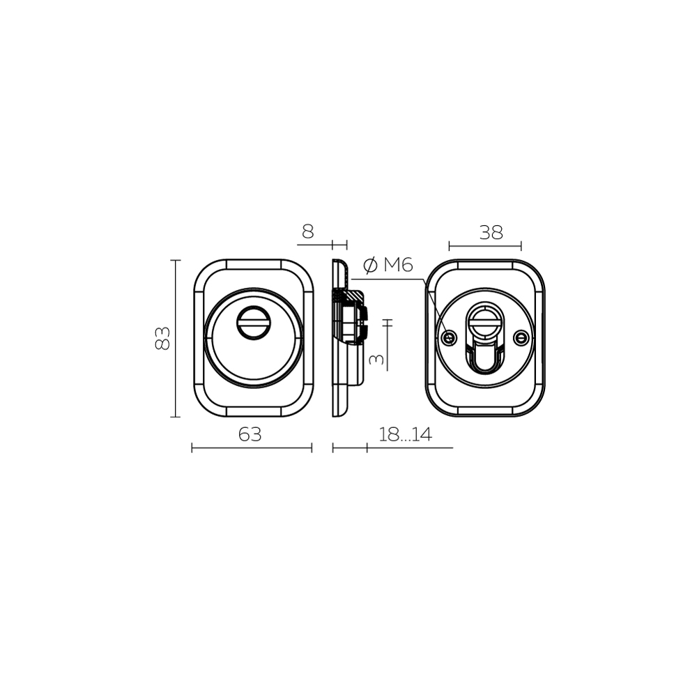 Броненакладка DEF.XL/K-EXT.4286 (DEF 4286 SQ XL) SSC-16 сатинированный хром1