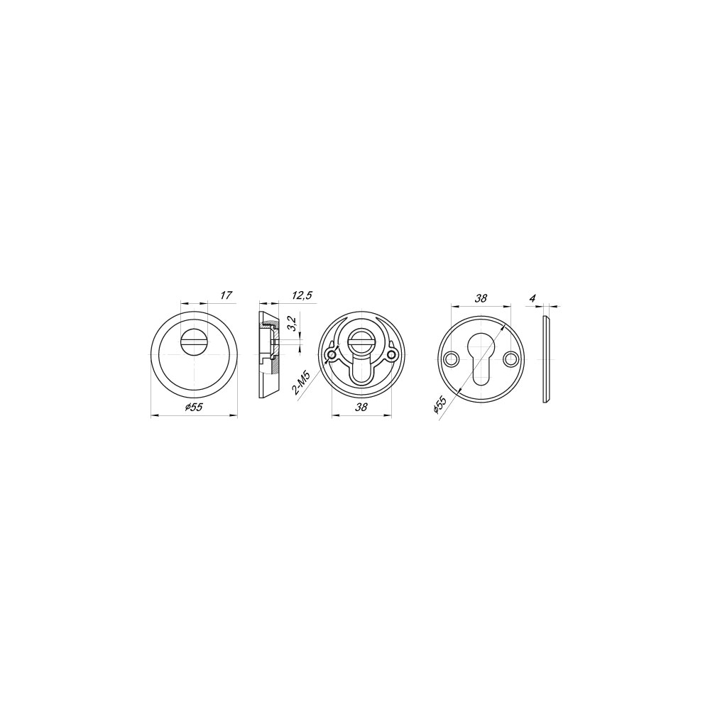 Накладка DEF.SH-al/R-EXT.5513 (A5513) тех упаковка, винт M5x90 SN матовый никель1