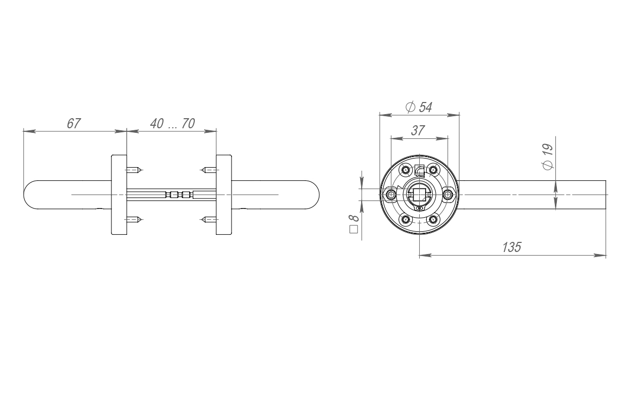 Ручка раздельная R.DSS201-0201/19 (DSS-0201/19) INOX 2011