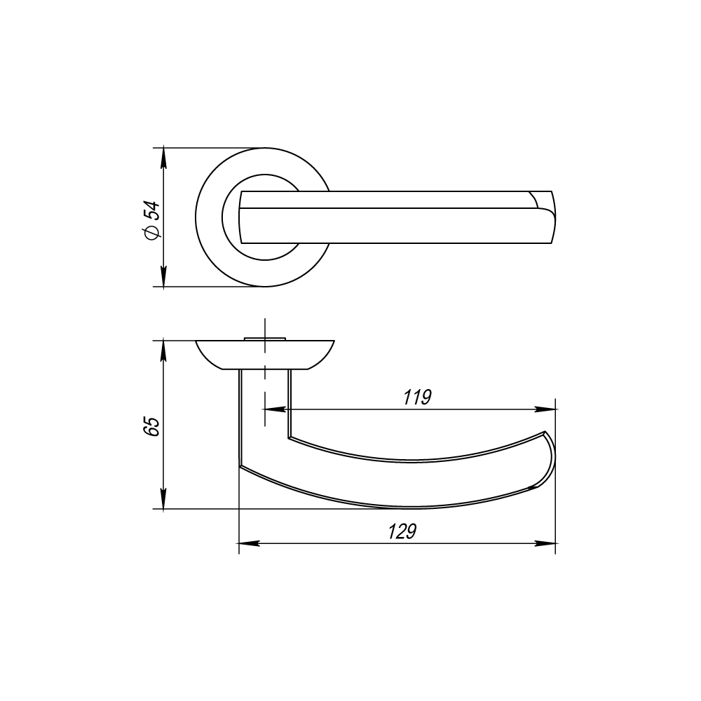Ручка раздельная R.AR54.ALFA (ALFA AR) 140mm BL-24 черный2