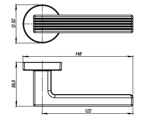 Ручка раздельная R.URB52.LINE (LINE URB6) BL-26 черный1