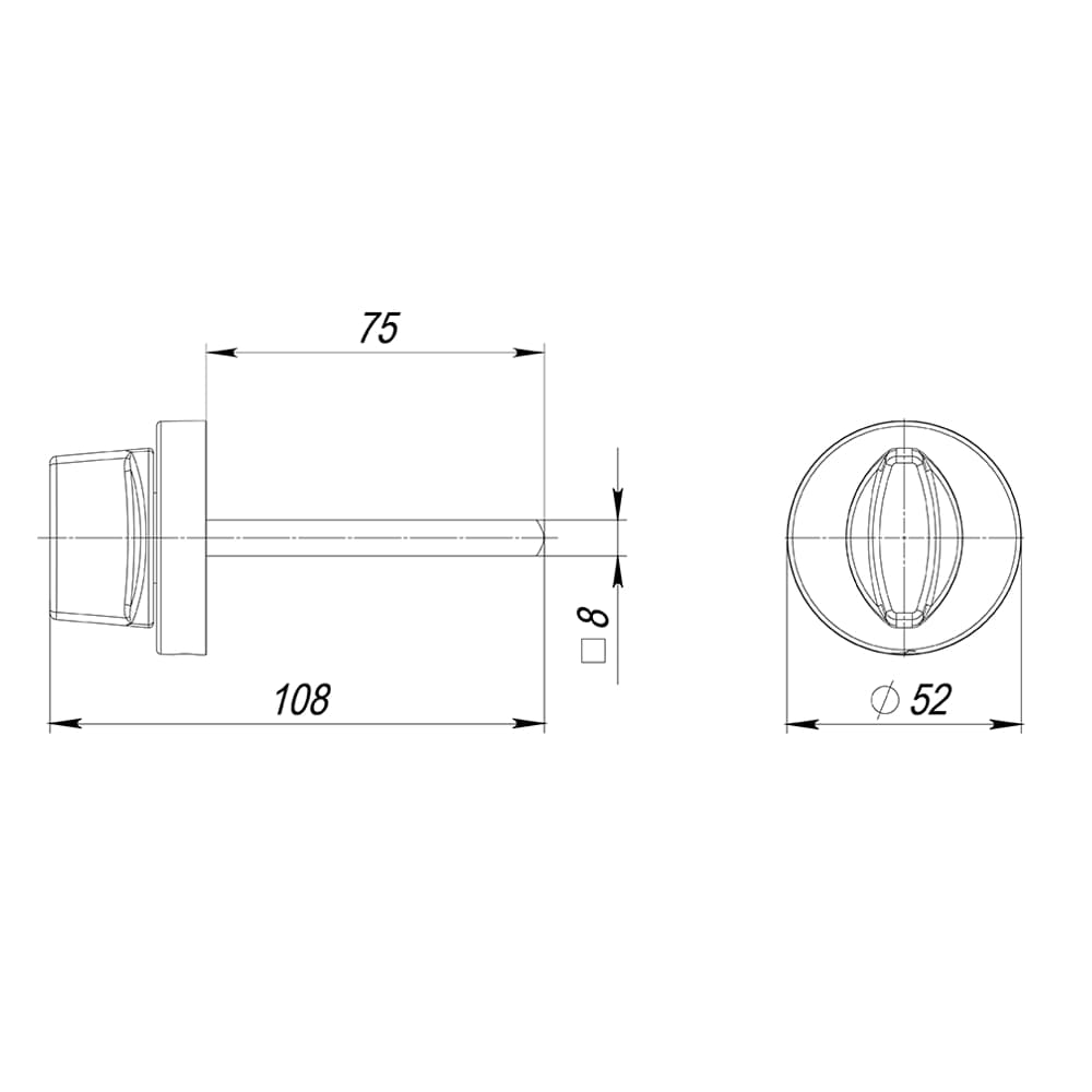 Ручка поворотная BKW8.R.URB52 (BKW8/URB) BL-26 черный1