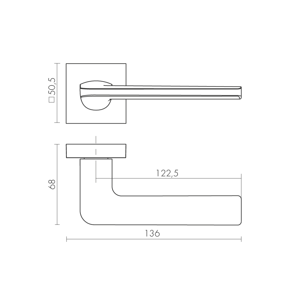 Ручка раздельная K.DM51.FLOW (FLOW DM) SSC-16 сатинированный хром1