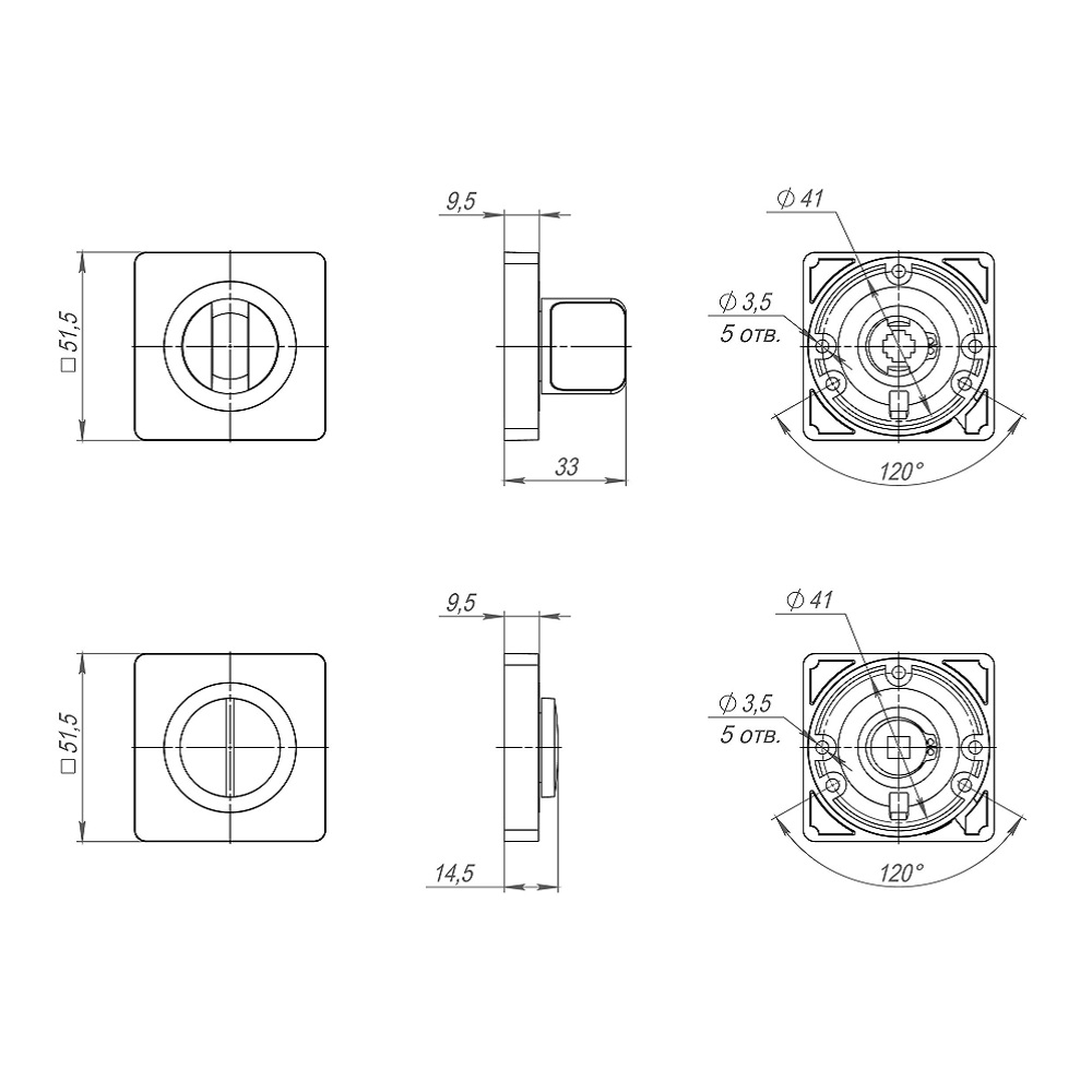 Ручка поворотная BK6.K.JK51 (BK6 JK) BL-24 черный1