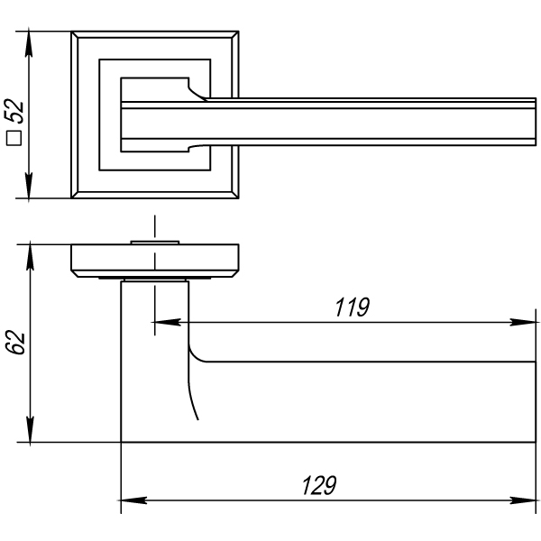 Ручка раздельная K.QL52.BLADE (BLADE QL) SSC-16 сатинированный хром1
