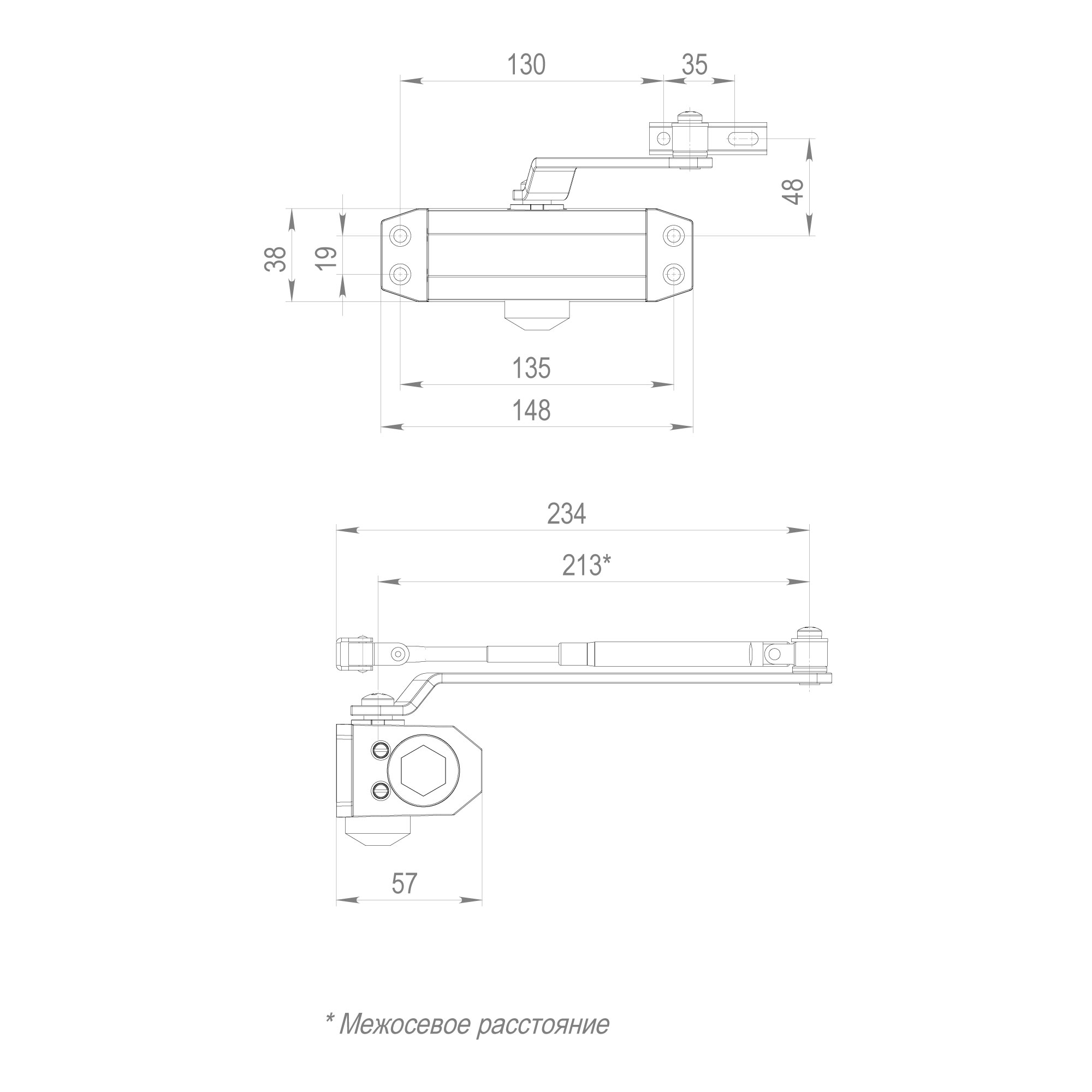 Доводчик дверной DC20-2 (DC-202) BL до 45 кг (черный)1