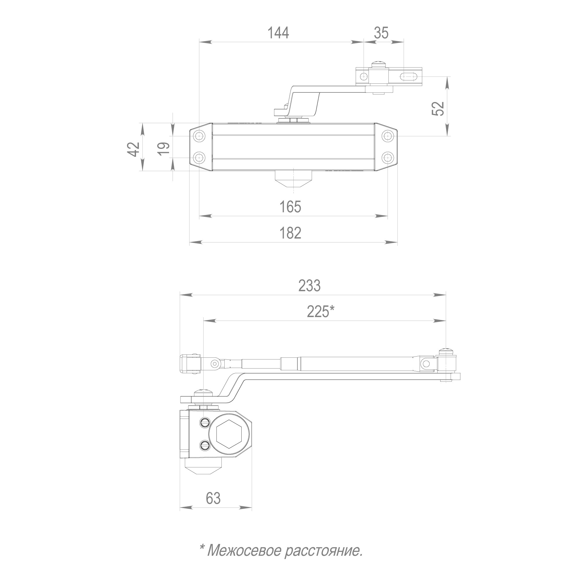 Доводчик дверной DC20-3 (DC-203) BL до 65 кг (черный)1
