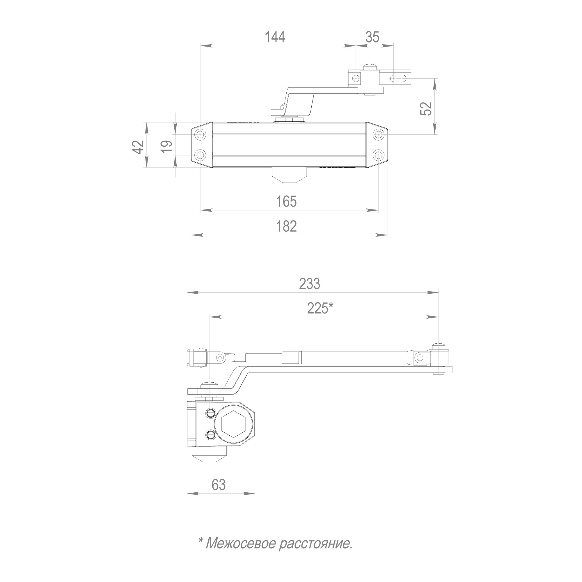 Доводчик дверной DC20-4 (DC-204) BL до 85 кг (черный)1