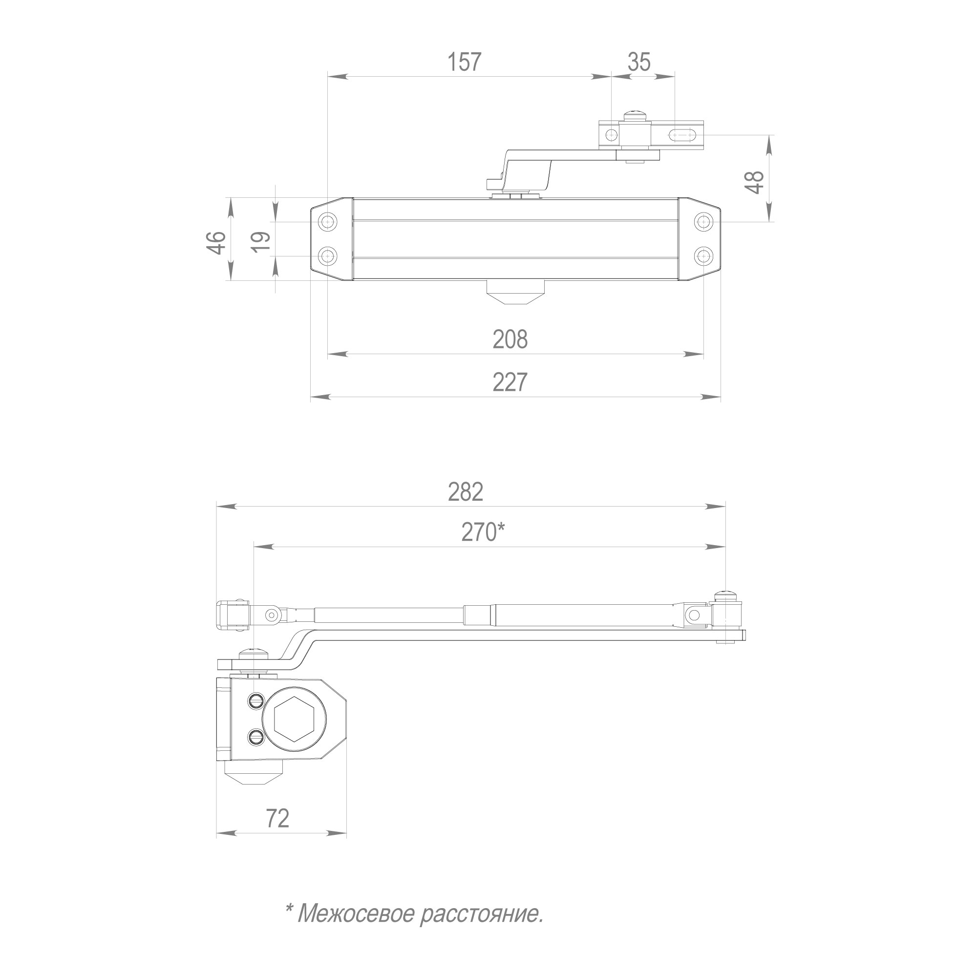 Доводчик дверной DC20-5 (DC-205) BL до 120 кг (черный)1