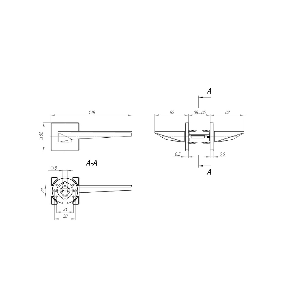 Ручка раздельная K.SL52.PHANTOM (PHANTOM SL) BL-24 черный1